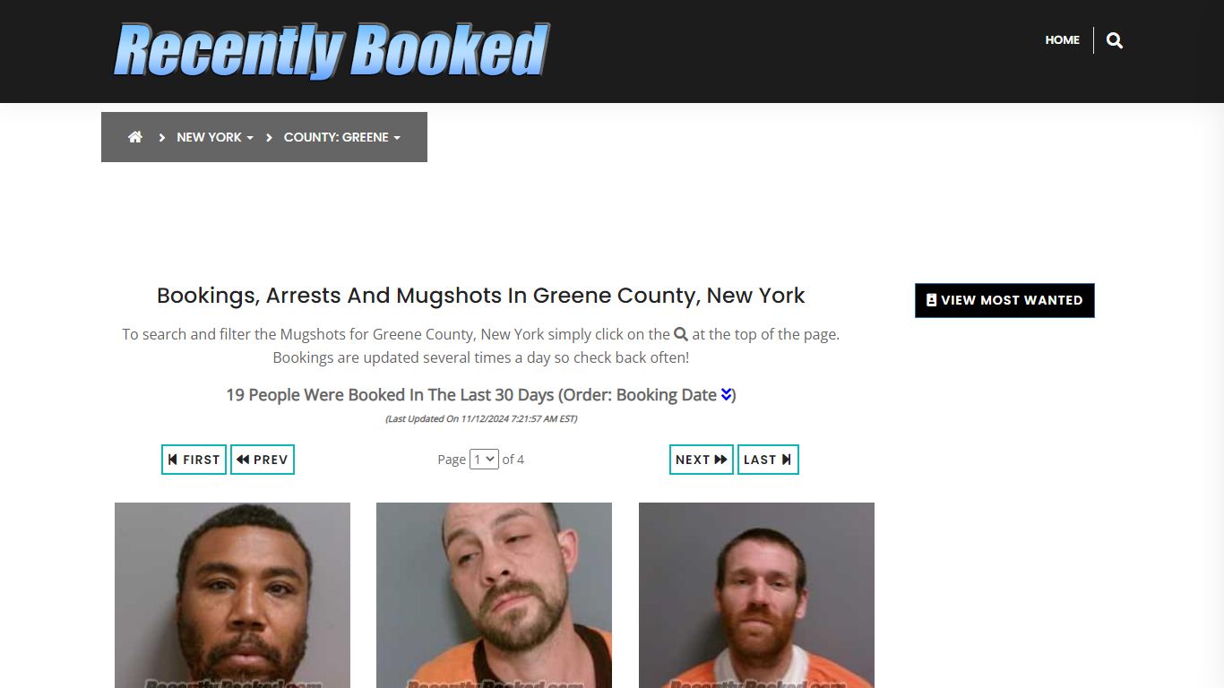 Bookings, Arrests and Mugshots in Greene County, New York - Recently Booked